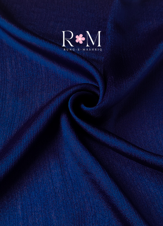 Crinkle Silk Hijabs - Royal Blue