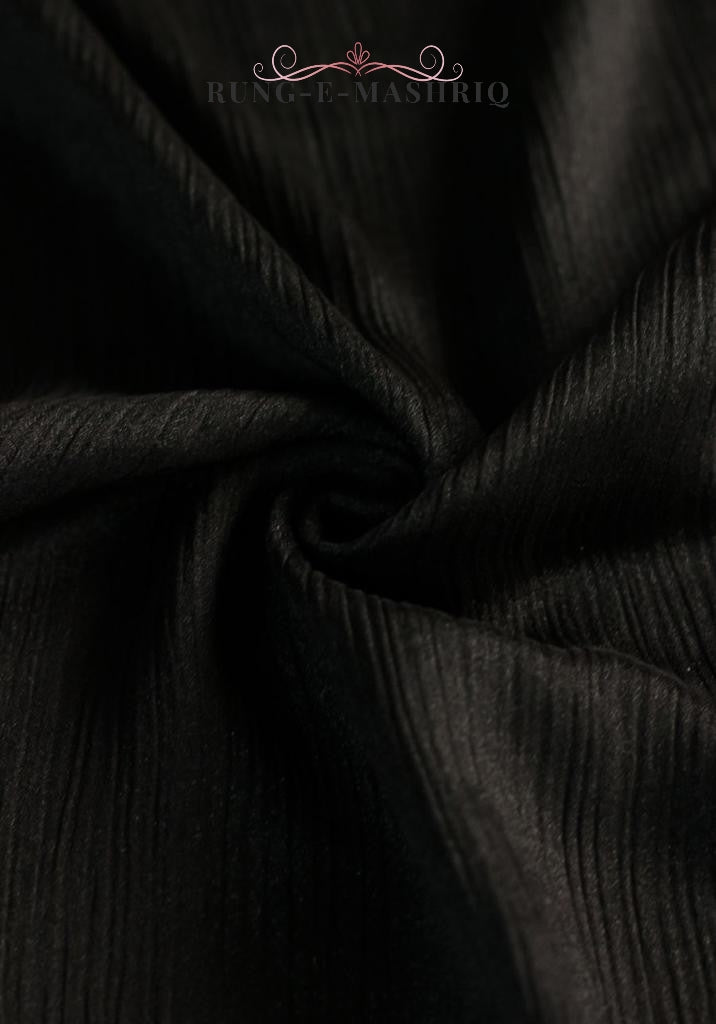 Crinkle Silk Hijabs - Black